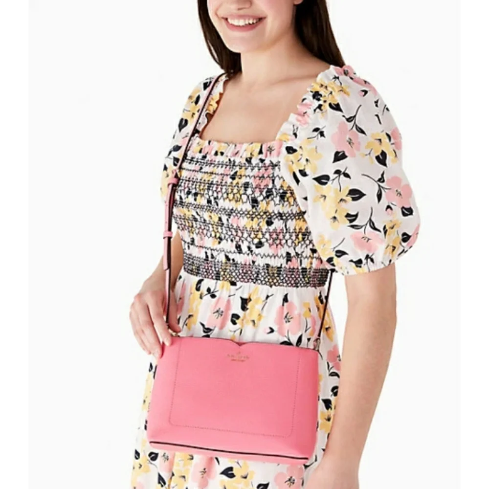 NWT KATE SPADE ♠️ NEW YORK HARLOW CROSSBODY BAG 🥰🥰BRIGHT BLUSH - Picture 3 of 9